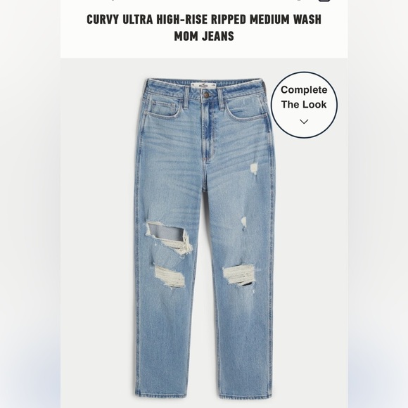 Hollister Curvy High Rise Distressed Mom Jeans - Picture 1 of 6